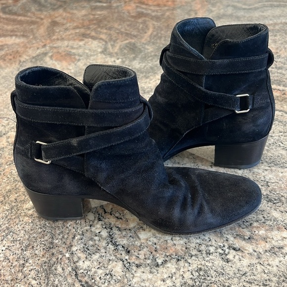 YSL West Jodhpur Black Suede Ankle Boots - Picture 8 of 8